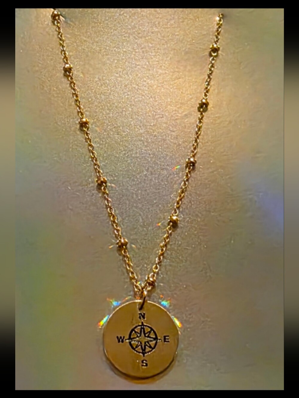 Compass Disc Necklace - Picture 2 of 2